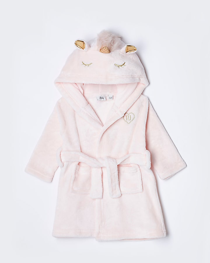 Baby pink unicorn dressing gown