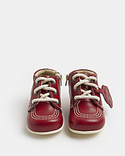 Baby Red Kickers Leather Ankle Boots