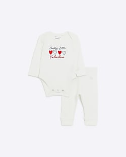 Baby White Daddys Little Valentine Outfit