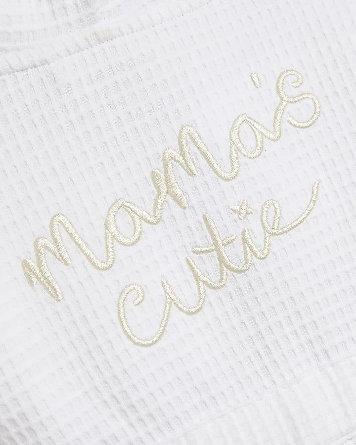 Baby white embroidered dressing gown