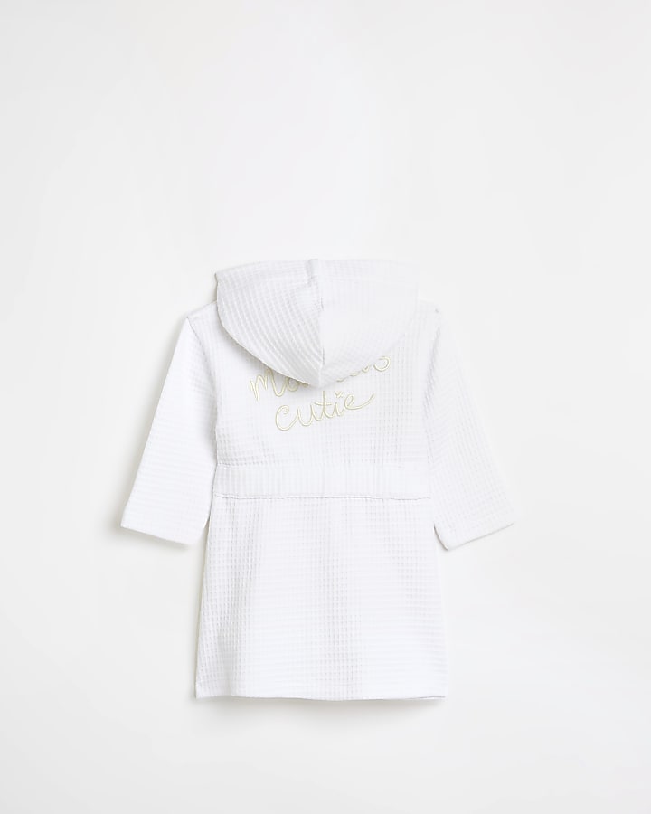 Baby white embroidered dressing gown