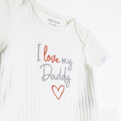 Baby white rib bodysuit and leggings set River Island