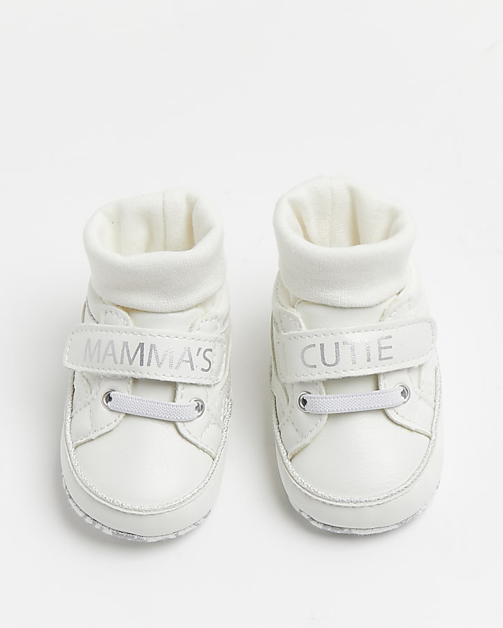 Baby white sock trainers
