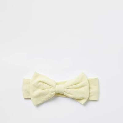 yellow bow headband baby