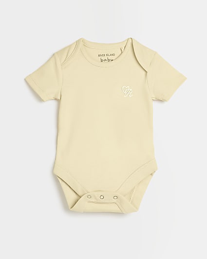 Baby yellow RI embroidery babygrow