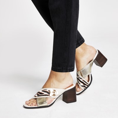 river island leopard print mules
