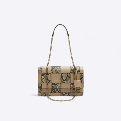 Chain Strap Shoulder Bag Beige