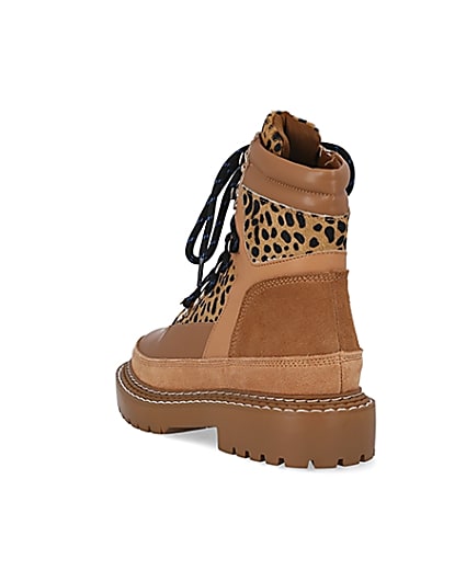 360 degree animation of product Beige animal print hiking boots frame-7