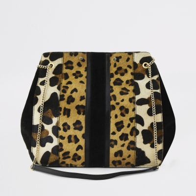 leather animal print bag