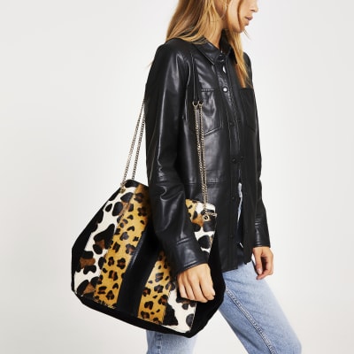 leopard print slouch bag
