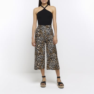 Beige animal print wide leg … curated on LTK