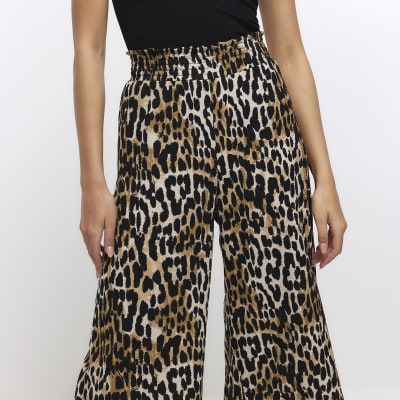zara pleated culottes black