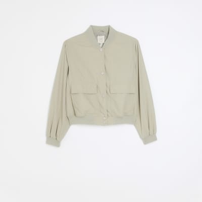 Beige bomber jacket | River Island