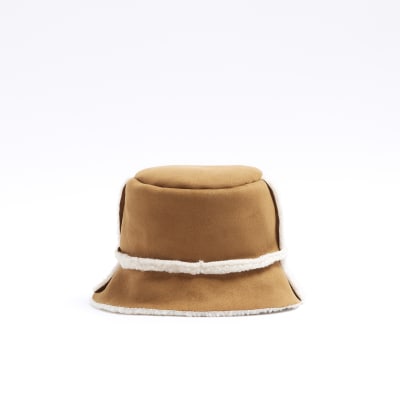 River Island Light brown faux-suede cap