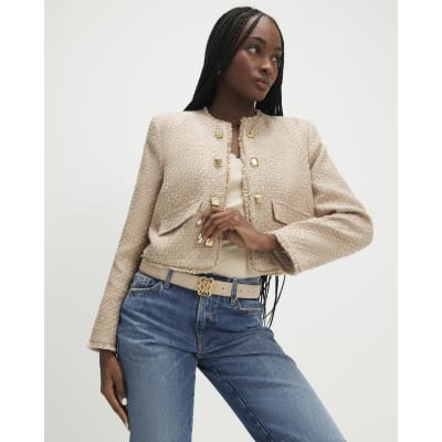 Beige Boucle Trophy Jacket