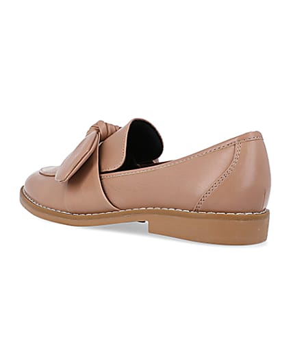 360 degree animation of product Beige bow detail loafers frame-6