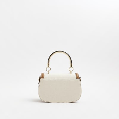 Beige canvas satchel