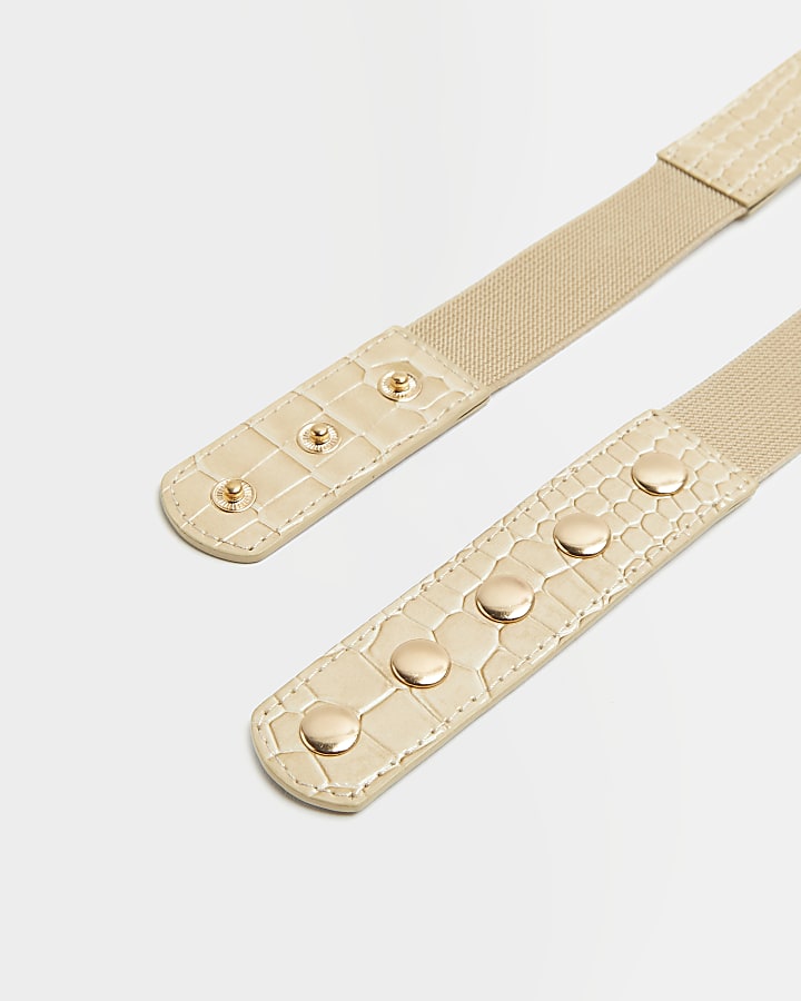 Beige chain link detail belt