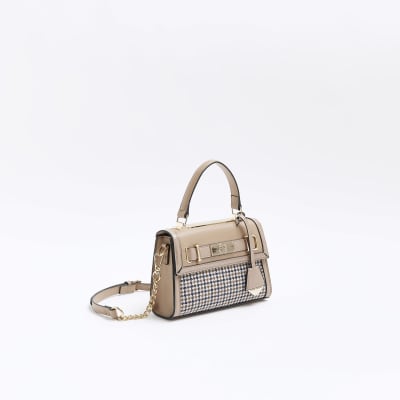 River island checked online bag