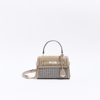 River island purple discount check tote bag