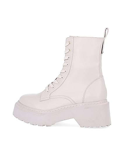360 degree animation of product Beige chunky ankle boots frame-4