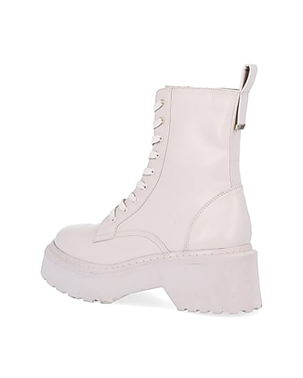 360 degree animation of product Beige chunky ankle boots frame-5