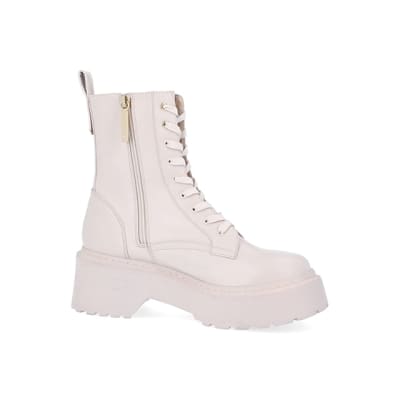 Beige chunky ankle boots | River Island