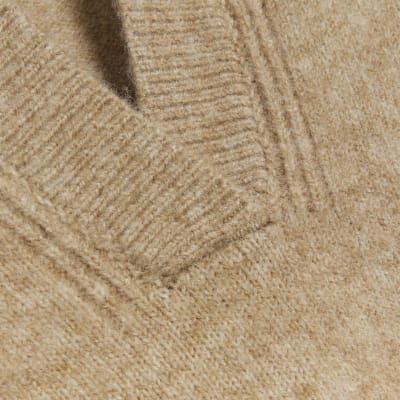 Beige collared cosy jumper River Island