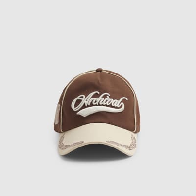 Beige Cotton Archival Collegic Cap