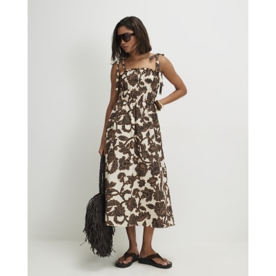 fall cocktail midi dress Pearl Embroidered Cocktail Dress 4 / Creme