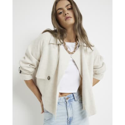 Cropped linen jacket outlet
