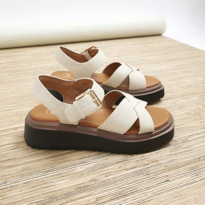 Cross strap flatform sandals store