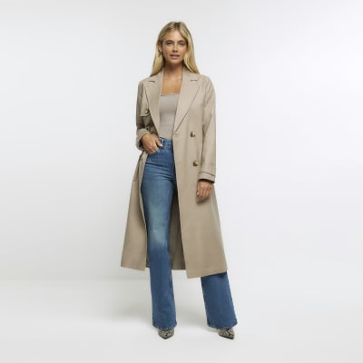 River island beige on sale coat