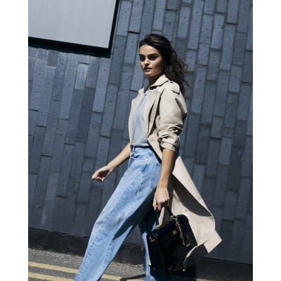 River island suede sales trench coat