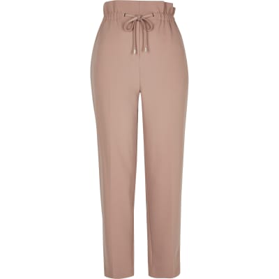 Beige elasticated waist joggers