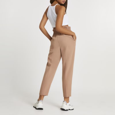 Beige elasticated waist joggers