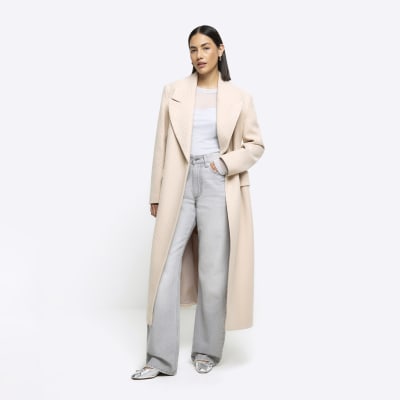 Long beige womens coat sale