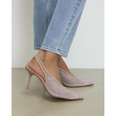 Embellished Slingback Court Heels