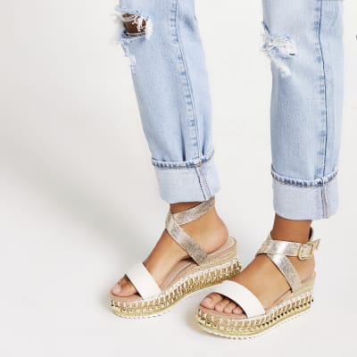 beige espadrille wedges