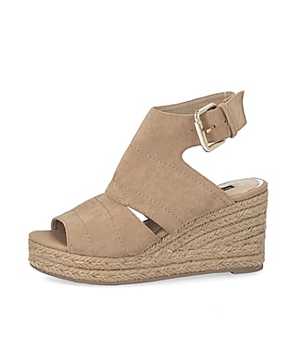 360 degree animation of product Beige espadrille wedge sandals frame-2