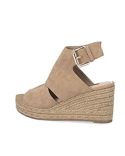 360 degree animation of product Beige espadrille wedge sandals frame-4