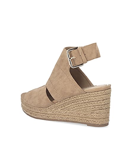 360 degree animation of product Beige espadrille wedge sandals frame-5