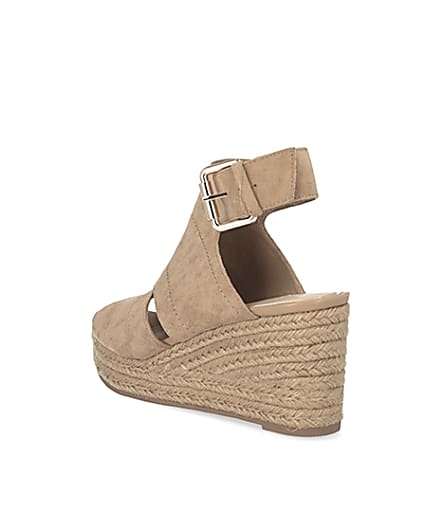 360 degree animation of product Beige espadrille wedge sandals frame-6