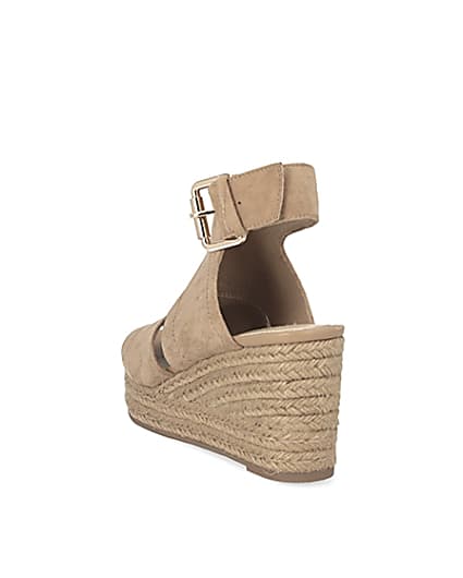 360 degree animation of product Beige espadrille wedge sandals frame-7