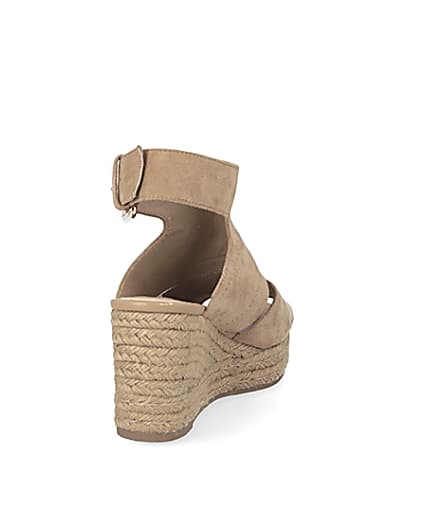 360 degree animation of product Beige espadrille wedge sandals frame-10