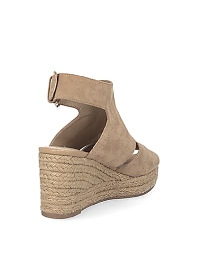 360 degree animation of product Beige espadrille wedge sandals frame-11
