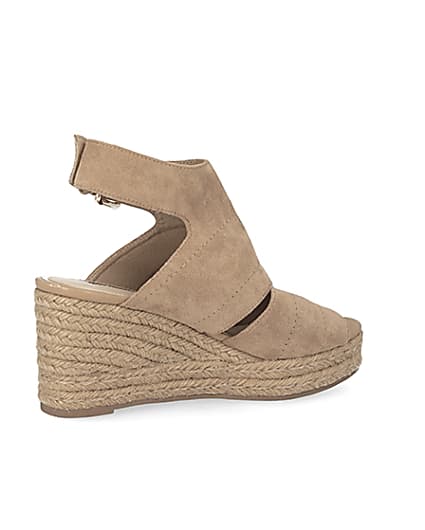 360 degree animation of product Beige espadrille wedge sandals frame-13