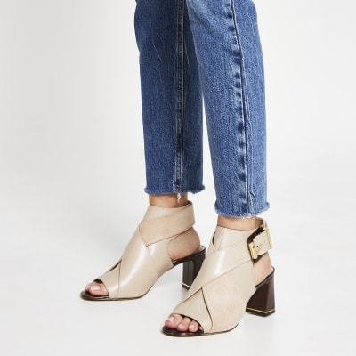 river island peep toe ankle boots