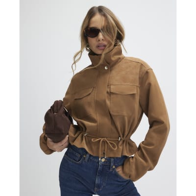 Funnel Neck Drawstring Jacket