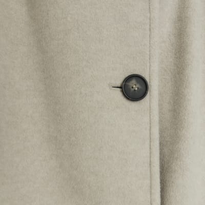 Beige funnel neck longline coat River Island